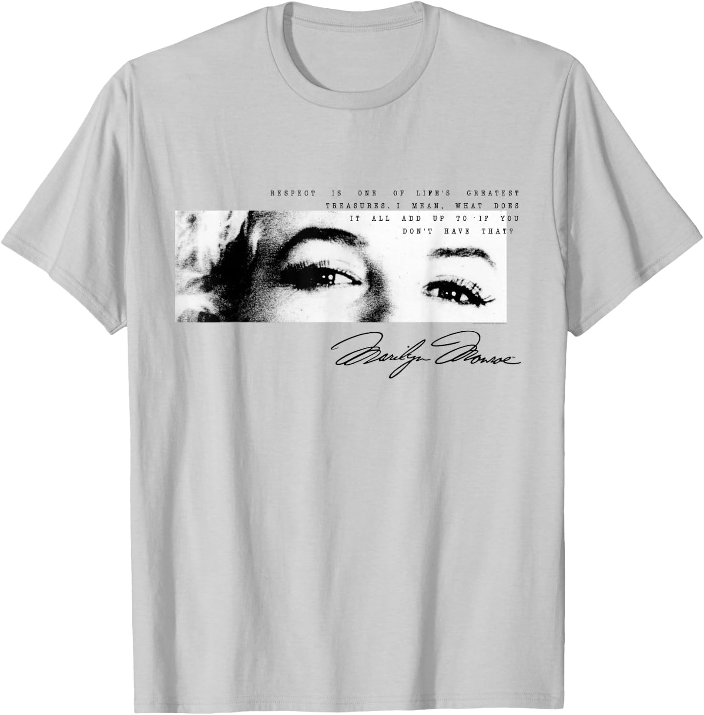 Marilyn Monroe Eyes and Respect Signature Small T-Shirt - T-Shirt | Ash