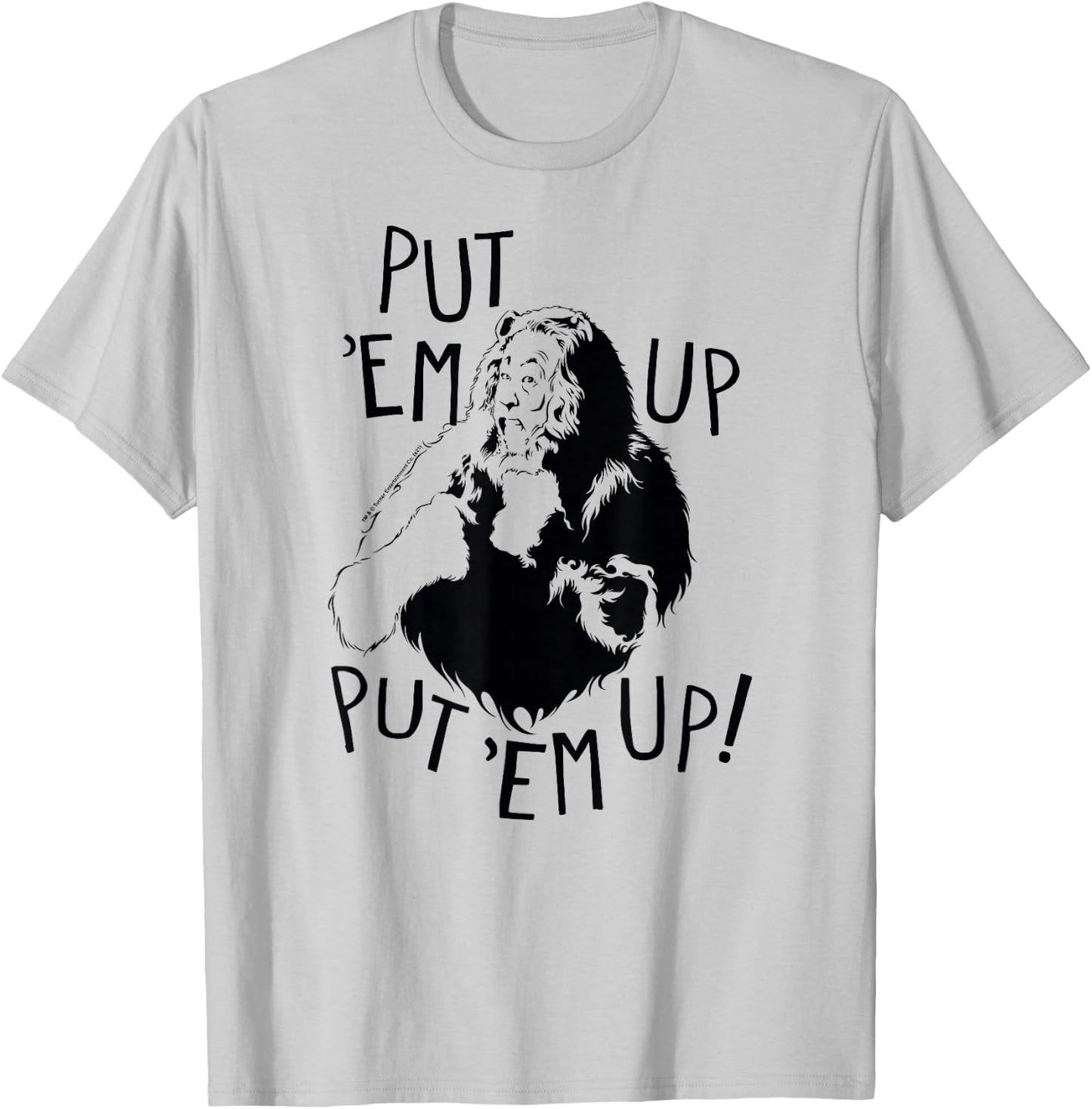 Wizard of Oz Cowardly Lion Put Em Up Fight Pose Retro Movie T-Shirt - T-Shirt | Ash