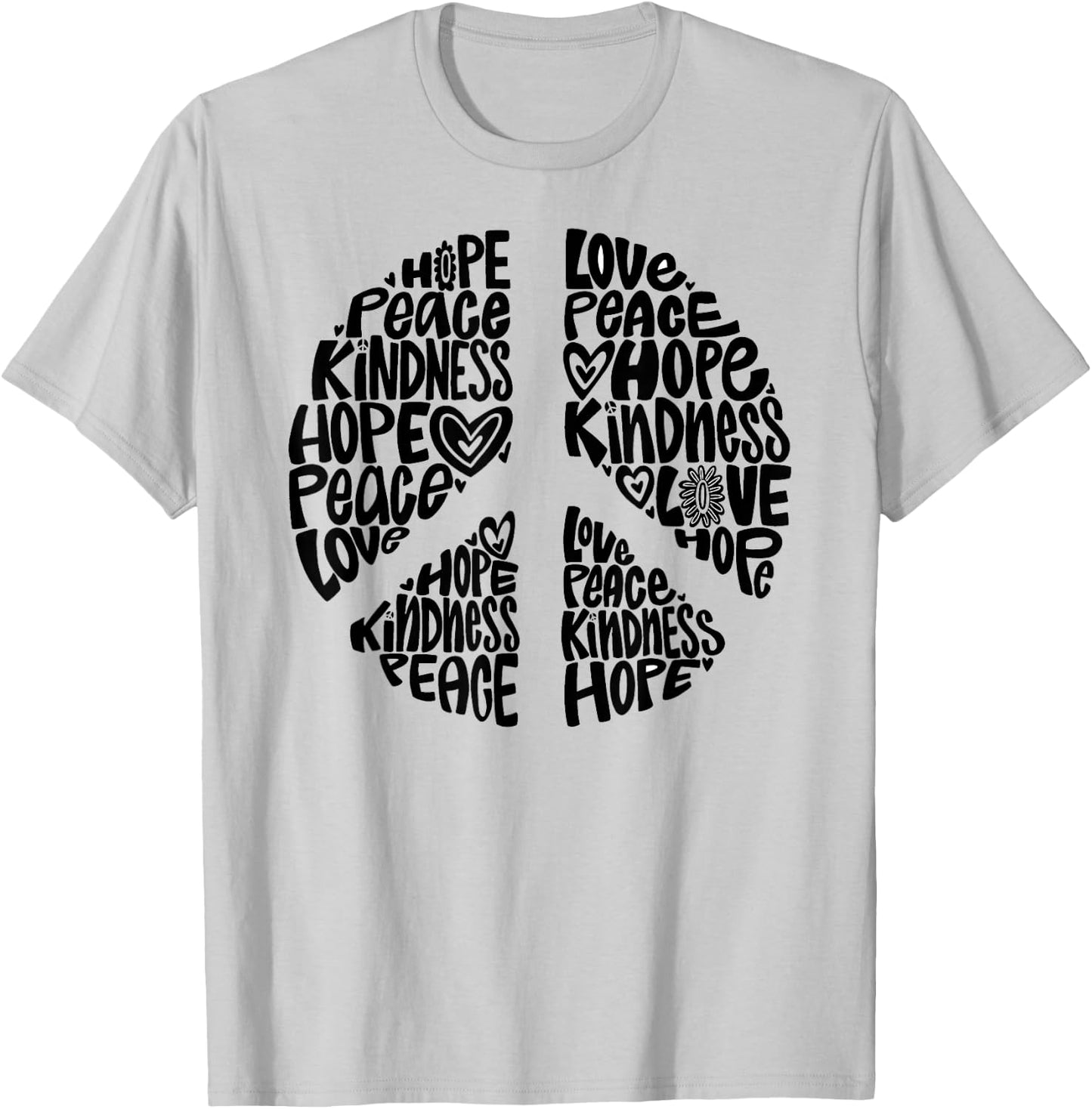 PEACE LOVE Shirt 60s 70s Tie Dye Hippie Halloween Costume T-Shirt - T-Shirt | Ash