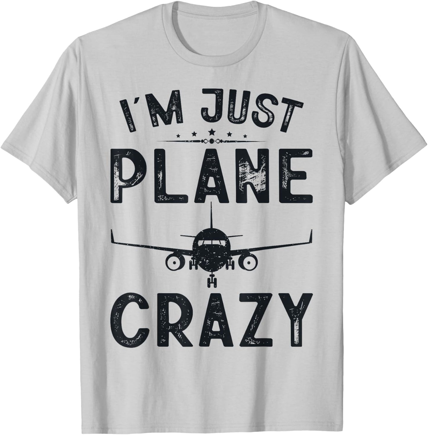 I'm Just Plane Crazy Fly Airplanes Lover Kids Boys Aviation T-Shirt - T-Shirt | Ash