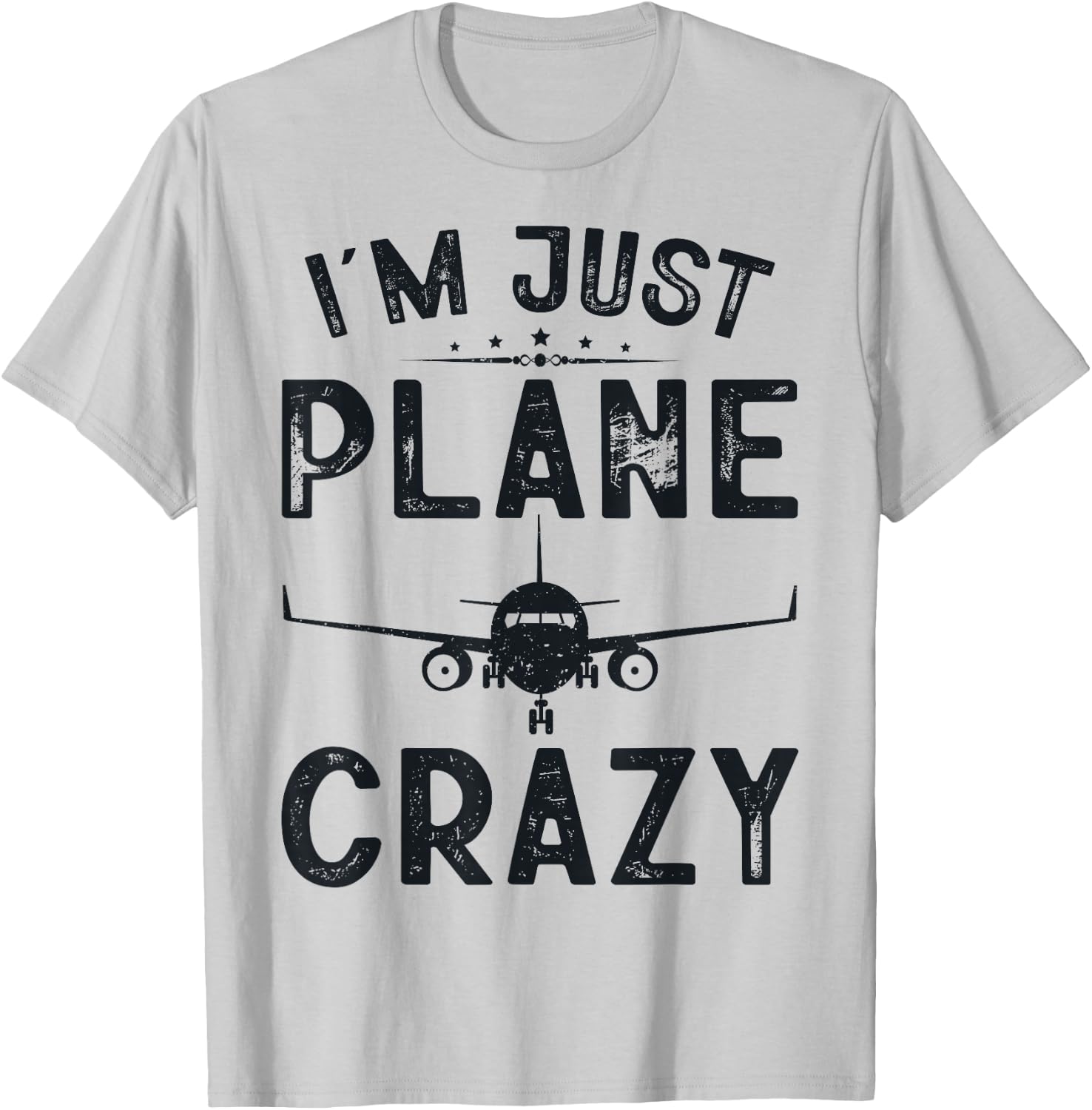 I'm Just Plane Crazy Fly Airplanes Lover Kids Boys Aviation T-Shirt - T-Shirt | Ash