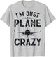 I'm Just Plane Crazy Fly Airplanes Lover Kids Boys Aviation T-Shirt - T-Shirt | Ash