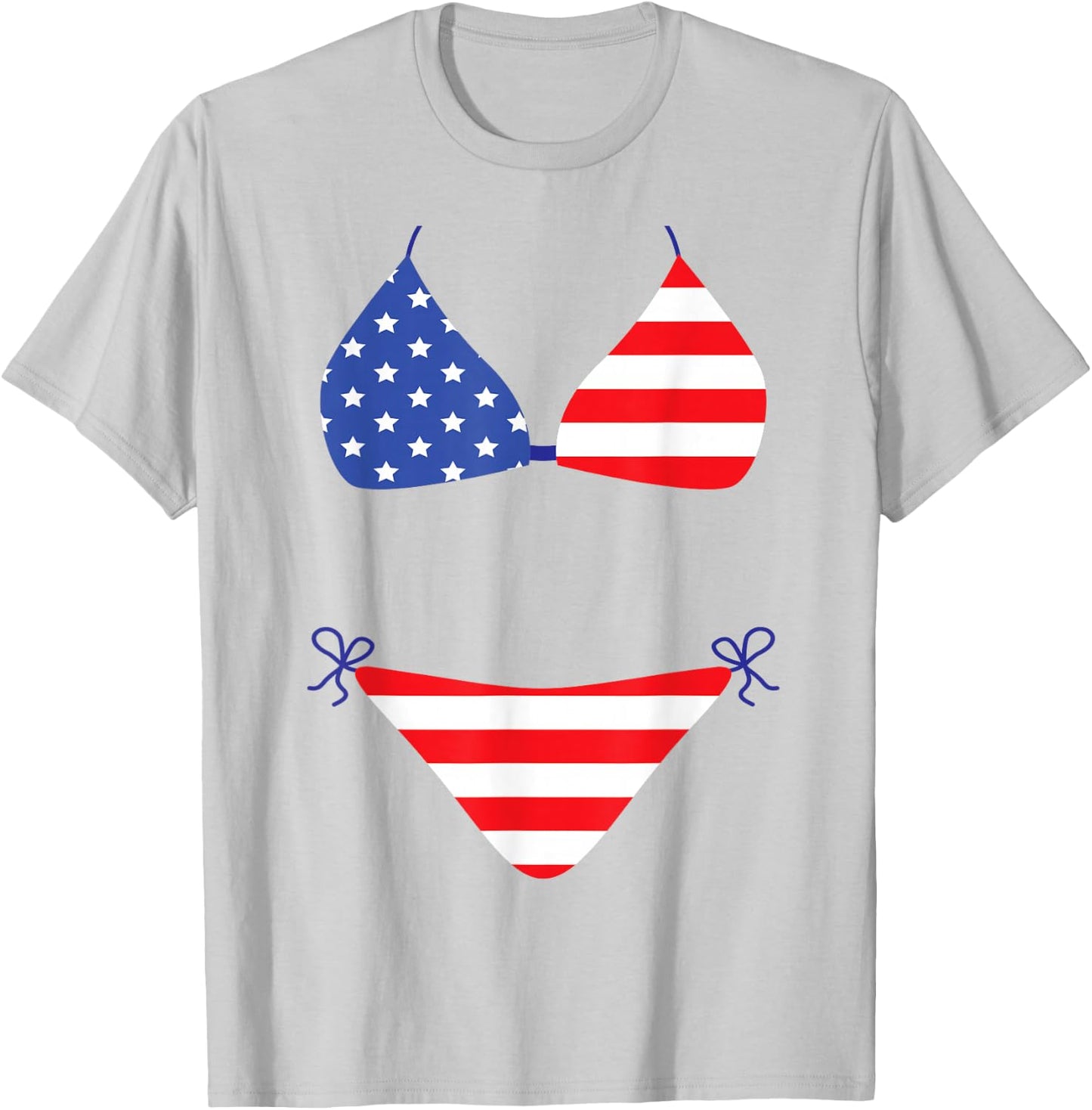Bikini Funny Cover Up Swimsuit 4th of July American Flag Gag T-Shirt - T-Shirt | Ash