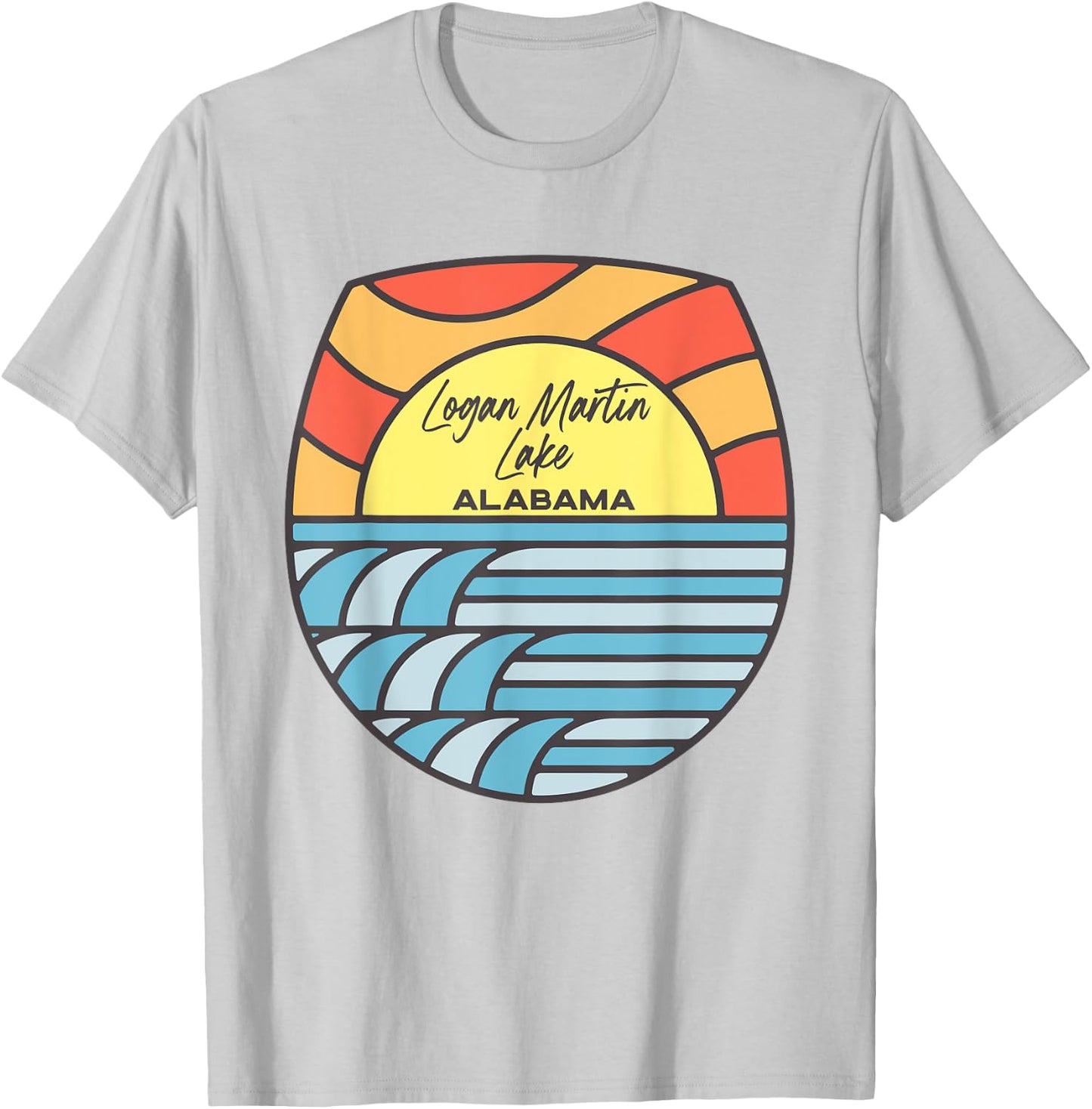 Logan Martin Lake Alabama AL Sunset Souvenir T-Shirt - T-Shirt | Ash