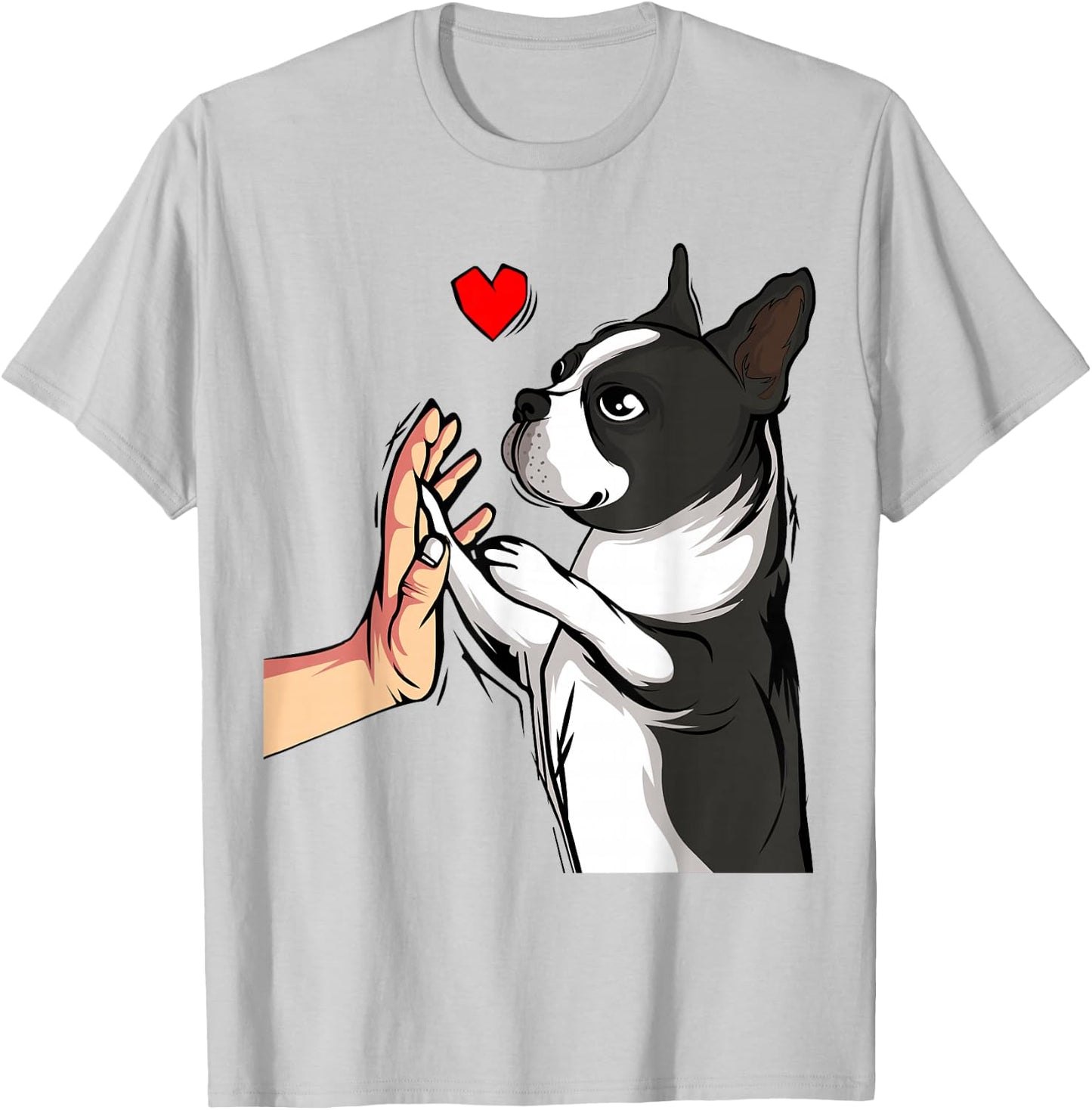 Boston Terrier Love Bostie Dog Mom Funny Girls Small T-Shirt - T-Shirt | Ash