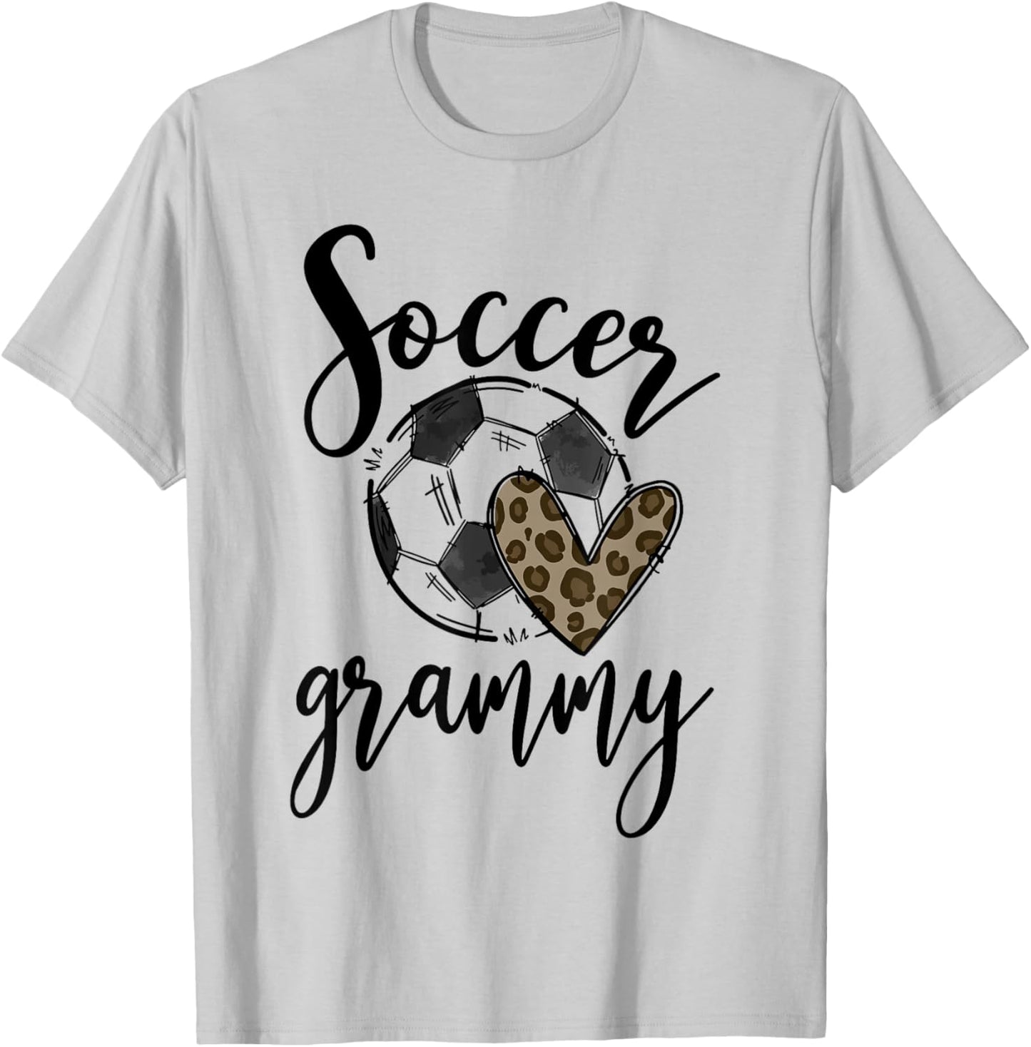 Soccer Grammy Leopard Funny Soccer T-Shirt - T-Shirt | Ash