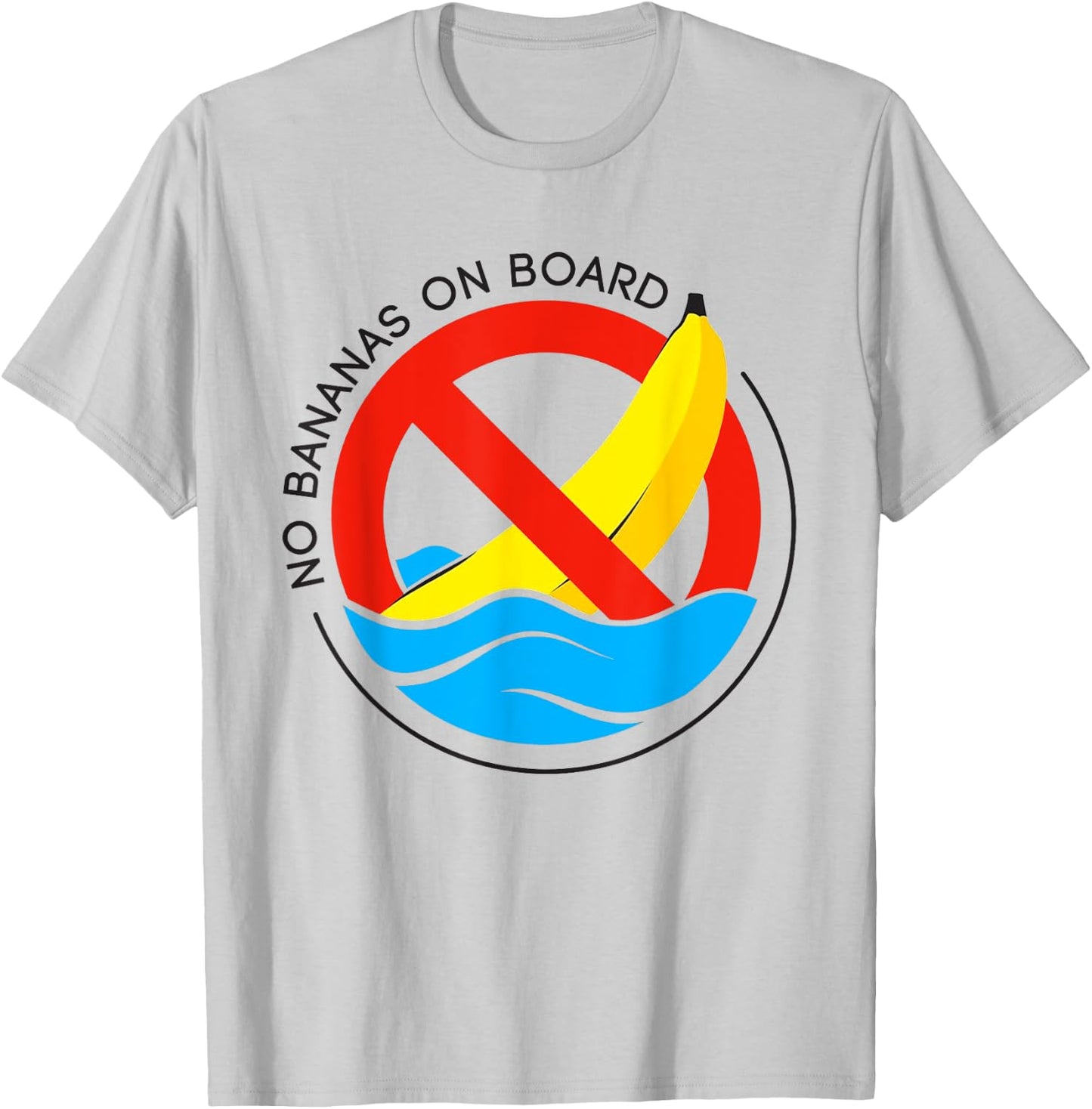Man Fishing No Bananas On Board T-Shirt - T-Shirt | Ash