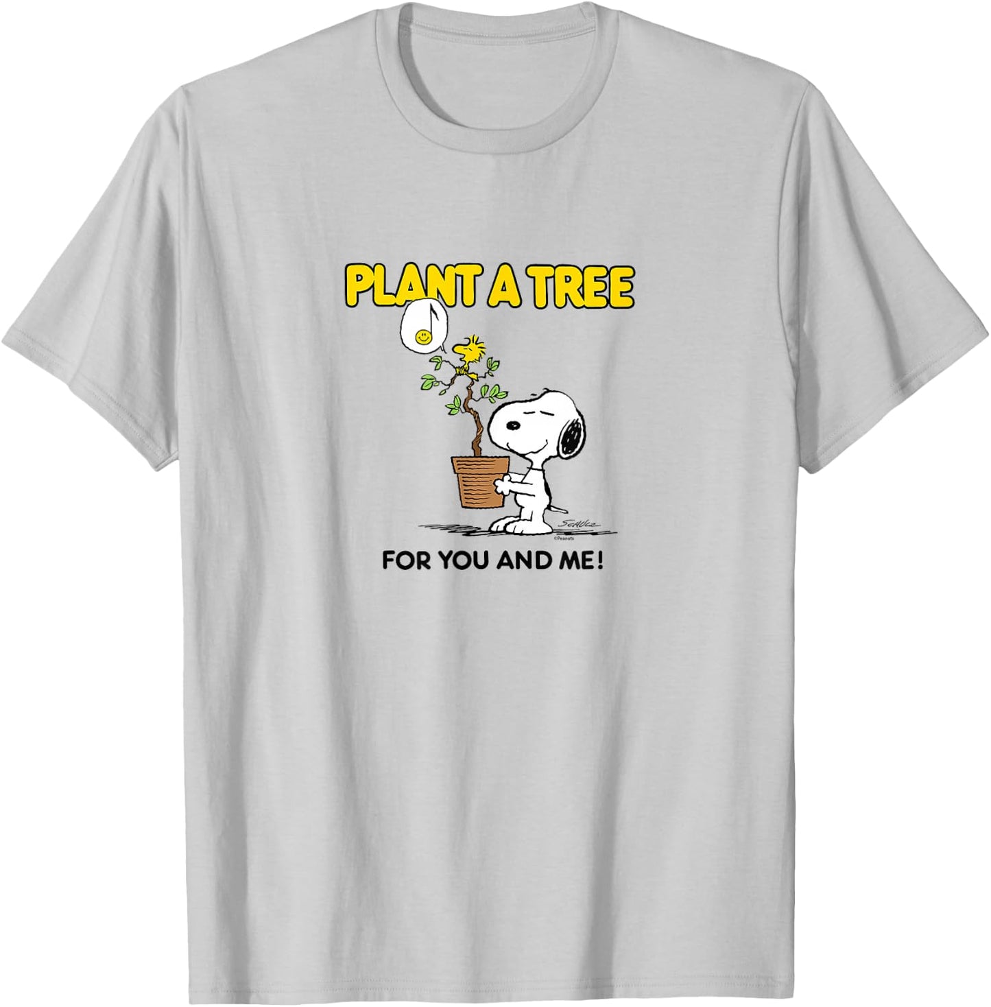 Peanuts - Earth Day Snoopy Plant A Tree for You and Me T-Shirt - T-Shirt | Ash