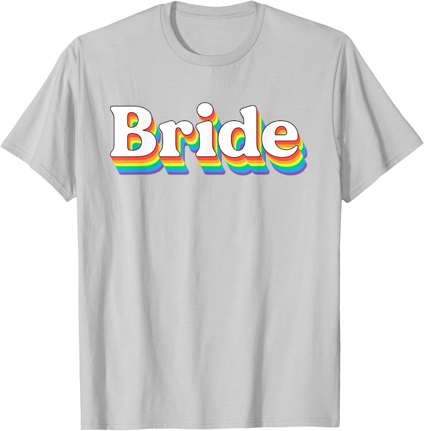 Bride Retro Lesbian Bachelorette 70s Vintage Gay Wedding T-Shirt - T-Shirt | Ash