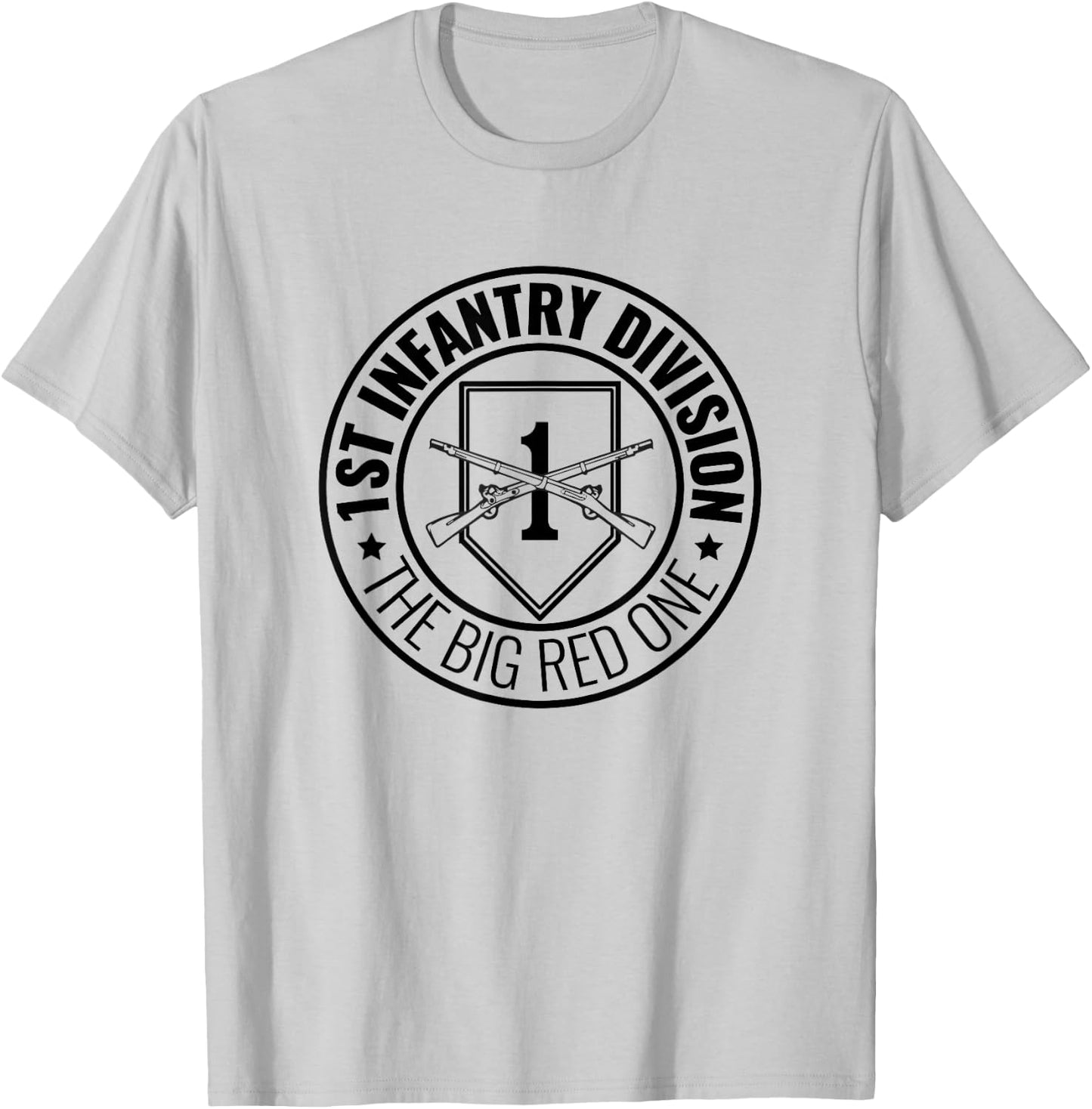 Big Red One 1st Infantry Division T Shirt 20556 T-Shirt - T-Shirt | Ash