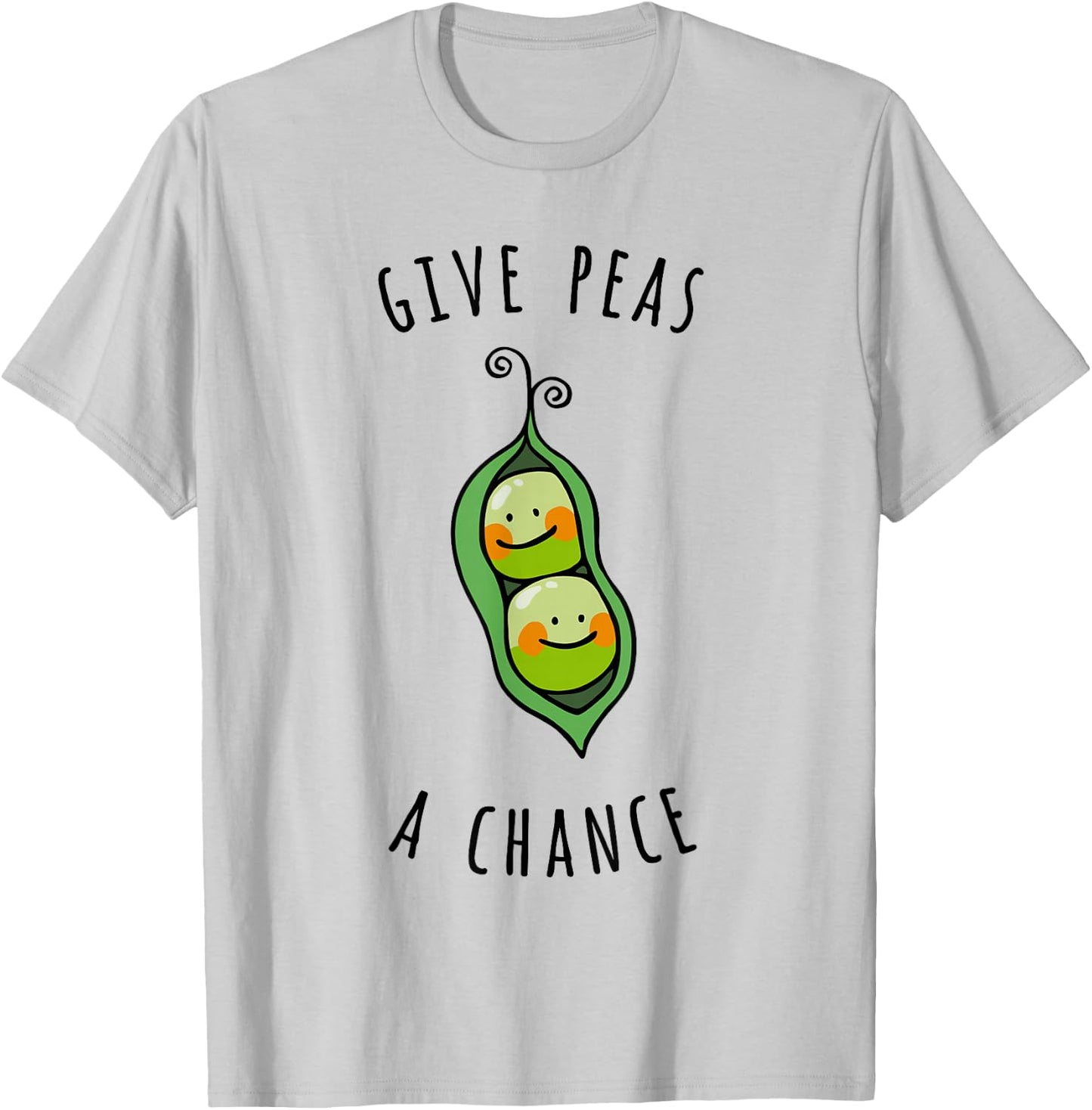 Give Peas A Chance Peace Vegetable Vegetarian Vegan T-Shirt - T-Shirt | Ash