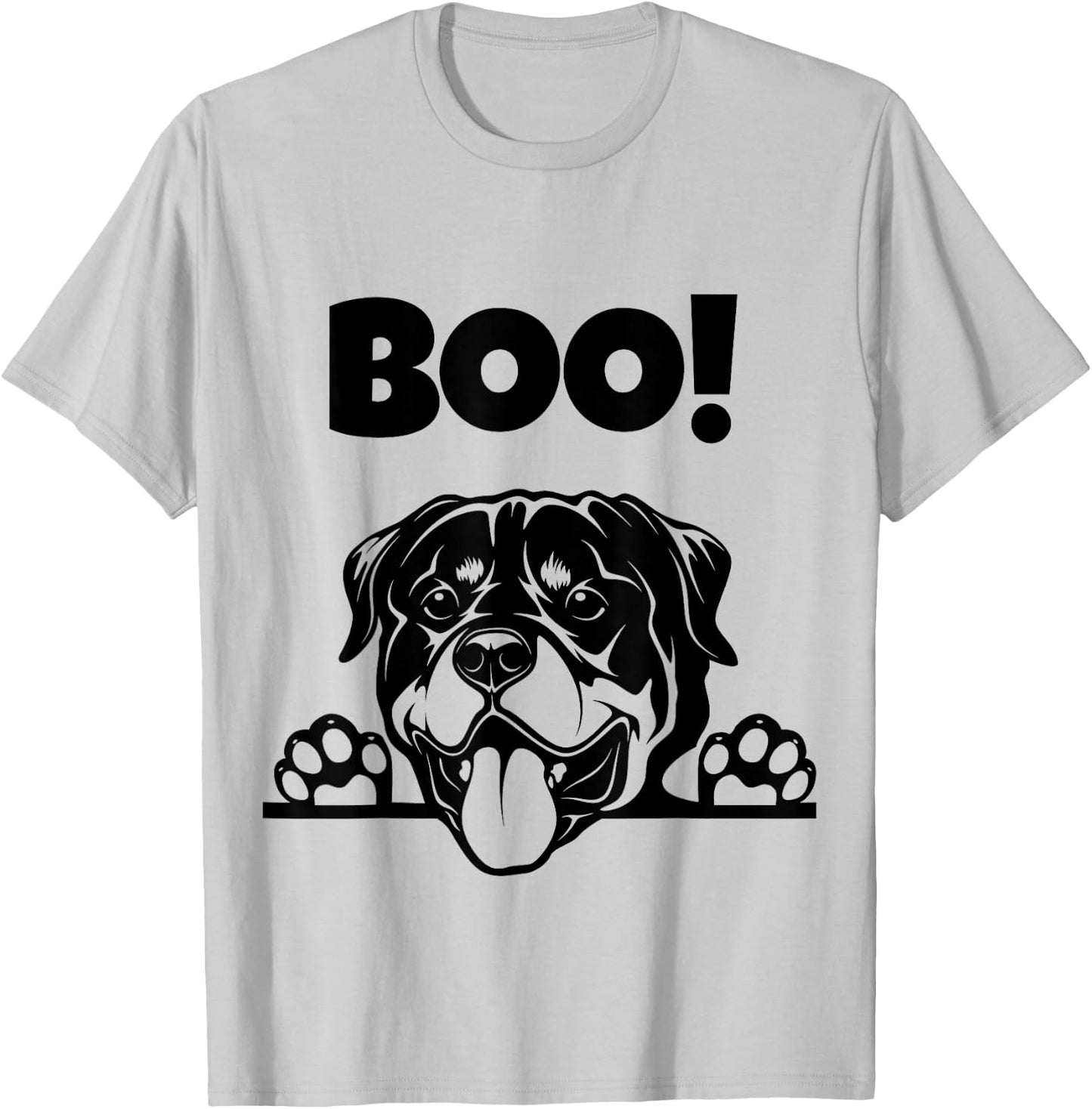 Boo! | Hiding Puppy Metzgerhund Dog Halloween Rottweiler T-Shirt - T-Shirt | Ash