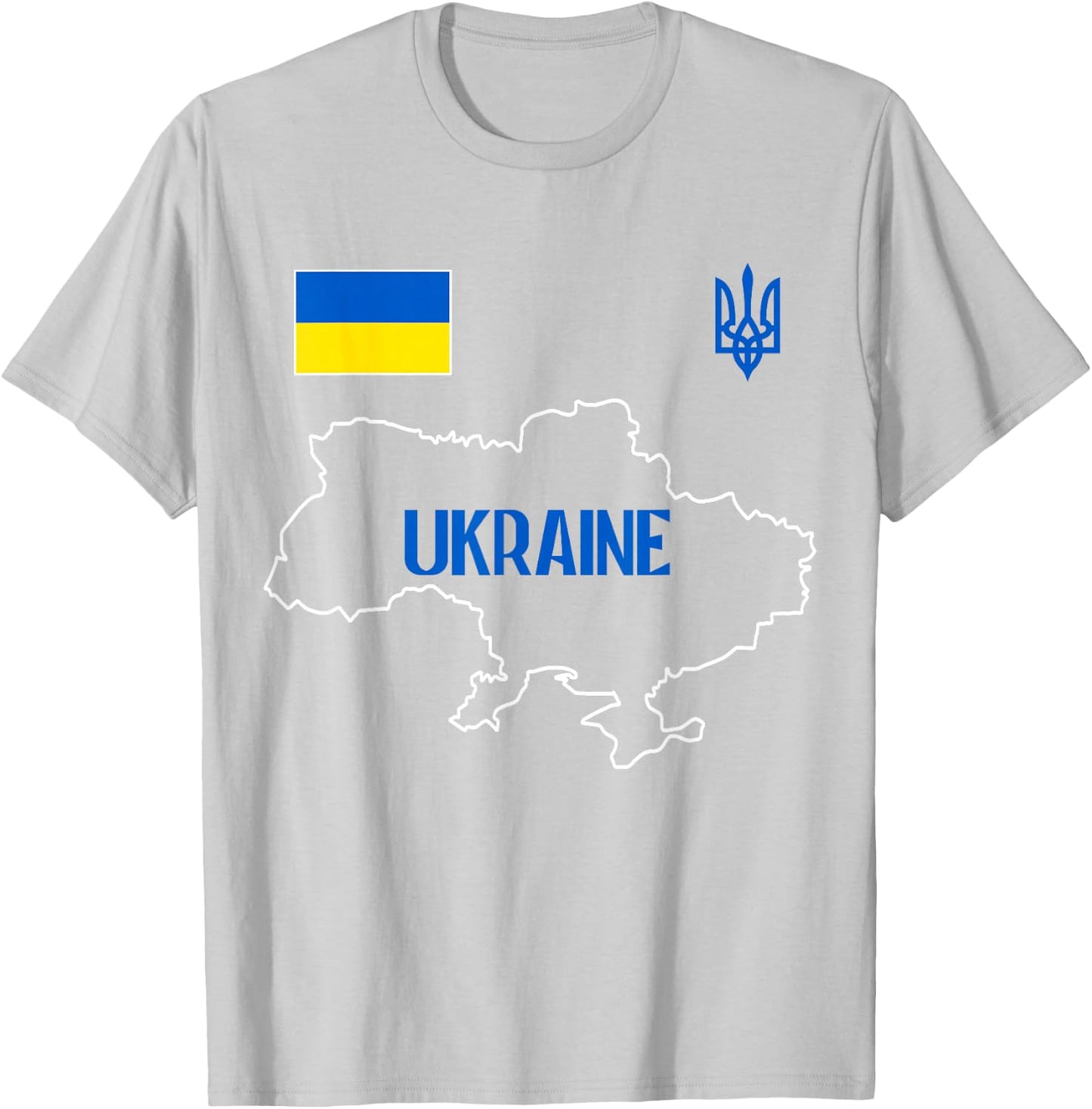 Ukrainian Patriotic Ukraine Flag, Ukrainian Football Fan T-Shirt - T-Shirt | Ash