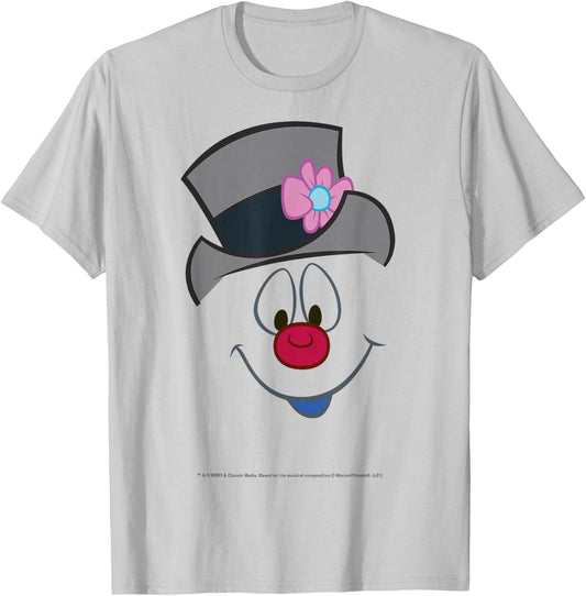 Frosty The Snowman Christmas Big Face T-Shirt - T-Shirt | Ash