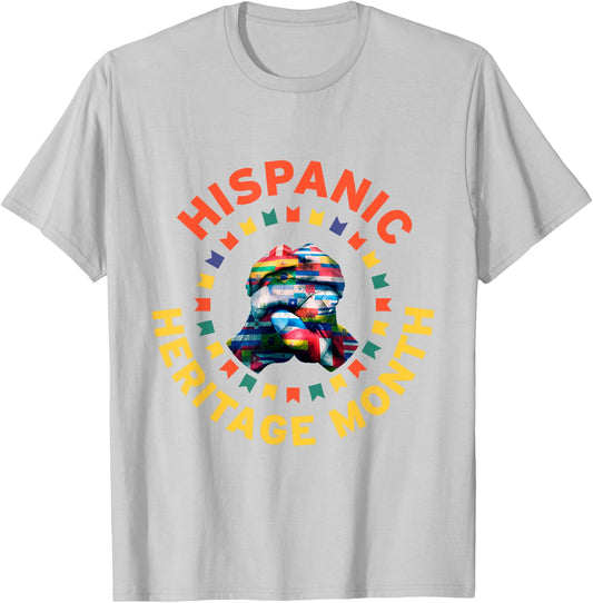 Hispanic Heritage Month Shirt Countries Flag Holding Hands T-Shirt - T-Shirt | Ash