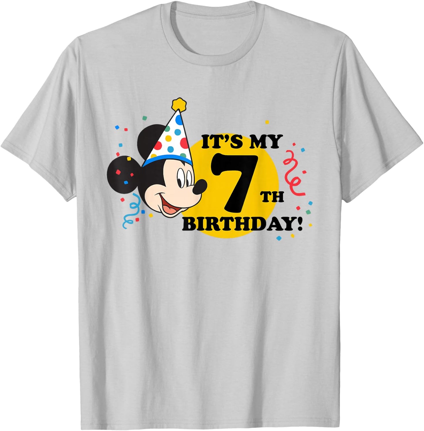 Disney Mickey Mouse 7th Birthday T-Shirt - T-Shirt | Ash