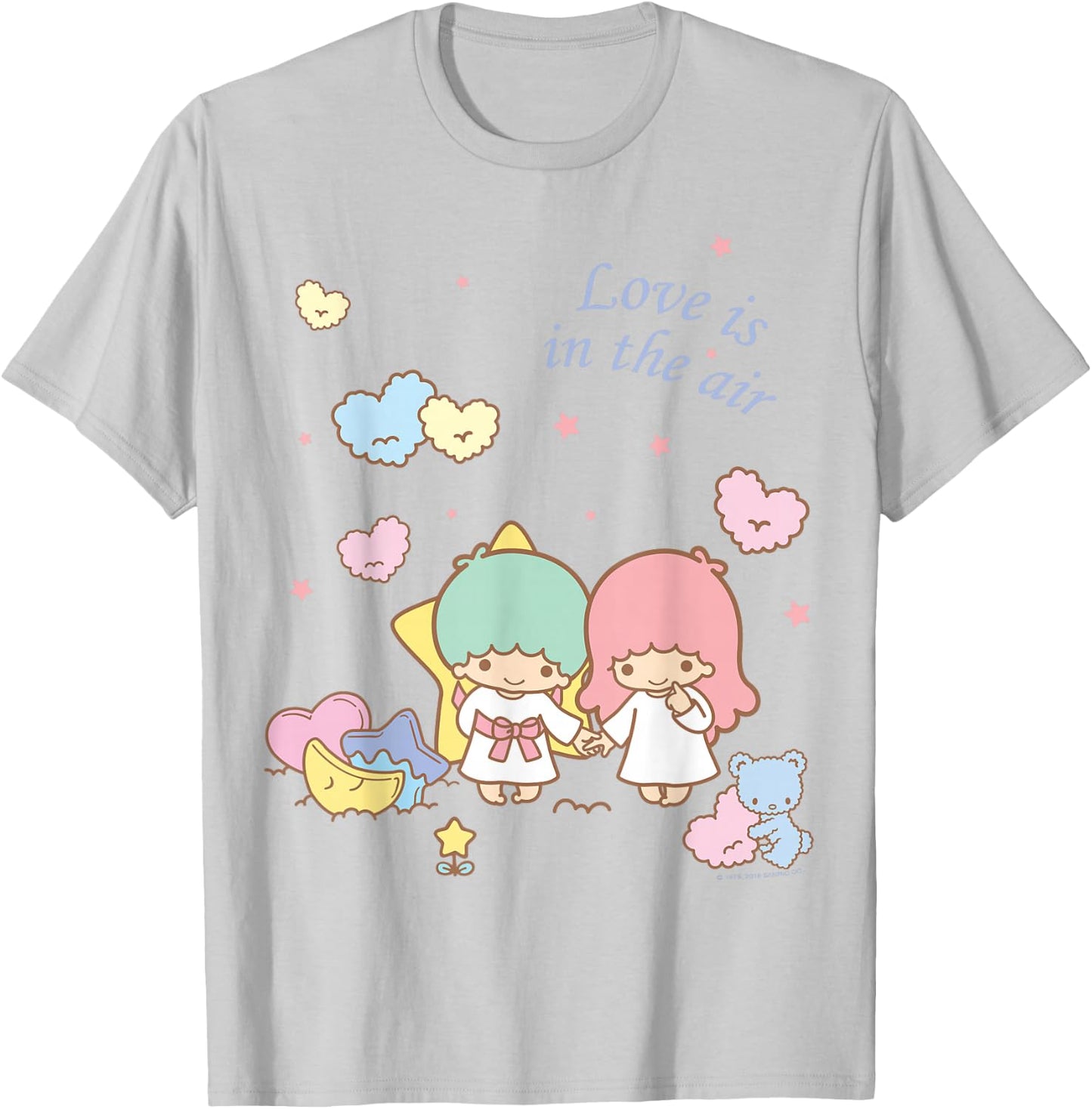 Little Twin Stars Love is in The Air Valentine Shirt T-Shirt - T-Shirt | Ash