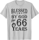 Vintage Blessed by God for 66 years Happy 66th Birthday T-Shirt - T-Shirt | Ash