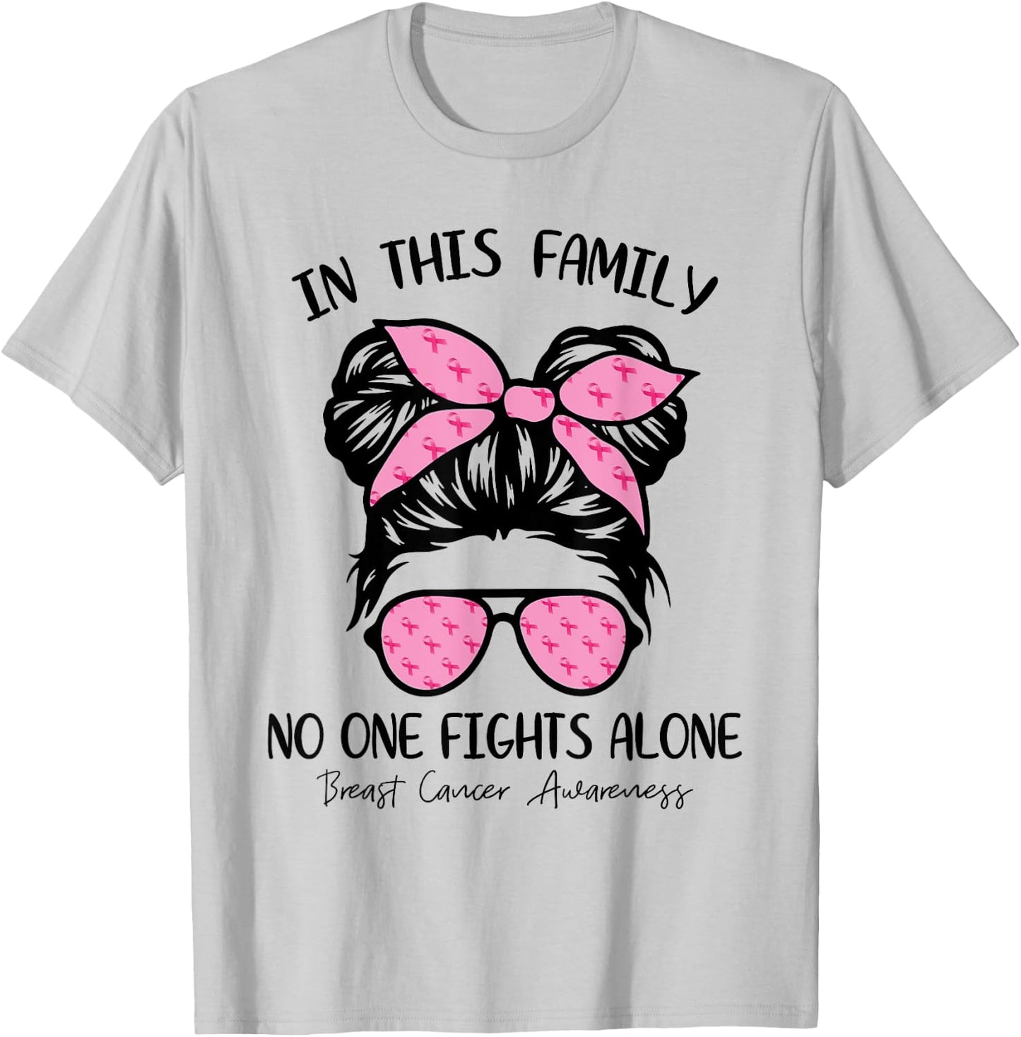 Breast Cancer Awareness Shirt Girls Pink Ribbon Kids Youths T-Shirt - T-Shirt | Ash