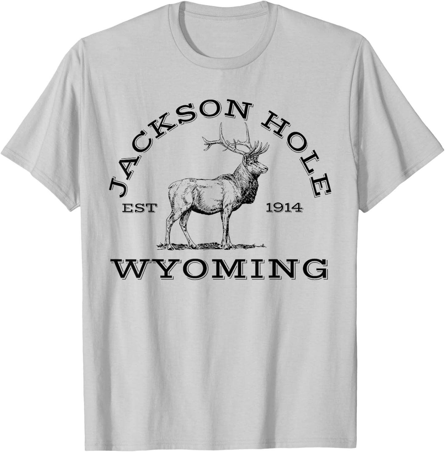 Jackson Hole Wyoming Elk Hike Outdoors T-Shirt - T-Shirt | Ash