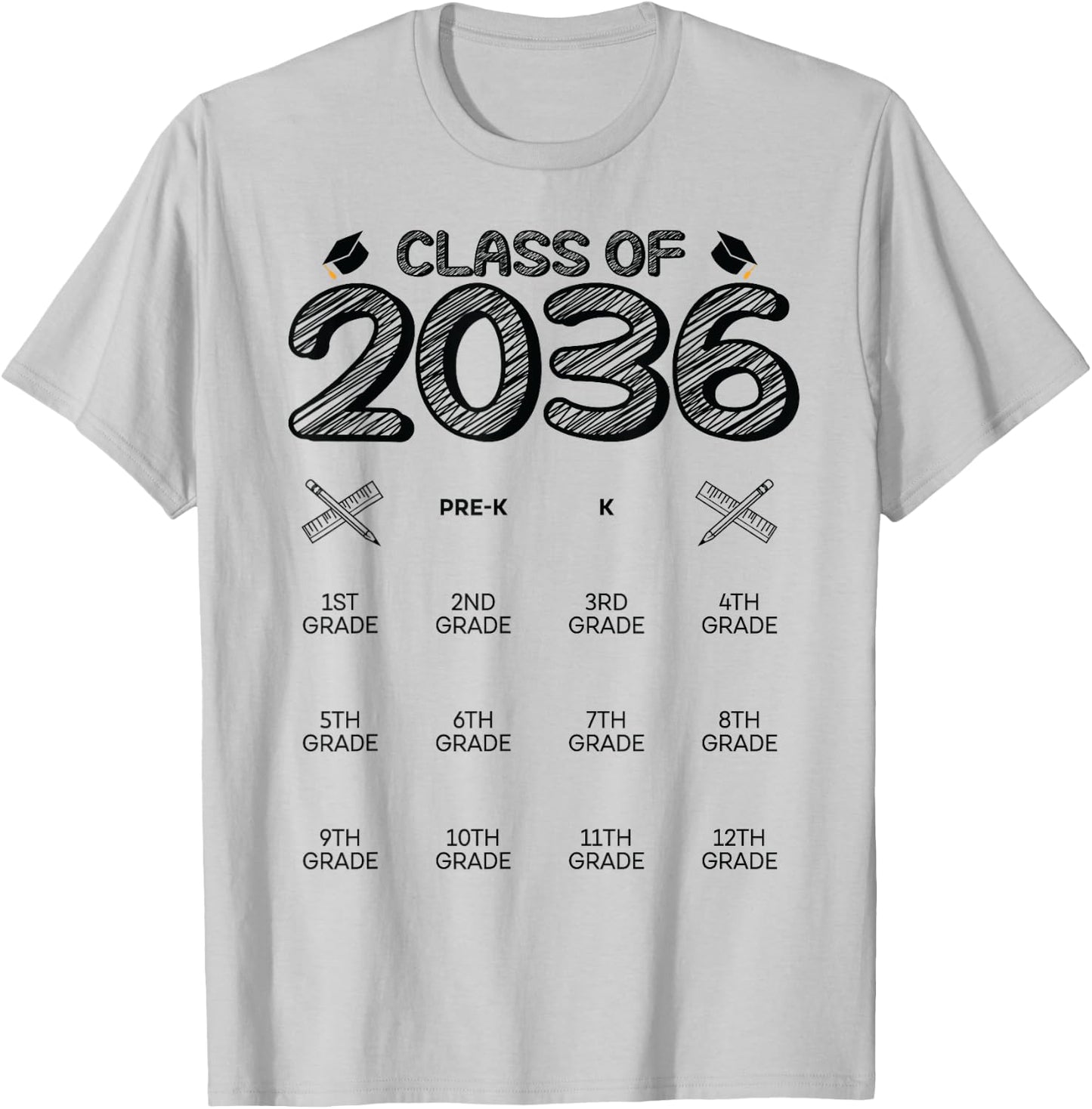Class of 2036 Grow With Me T-Shirt - T-Shirt | Ash