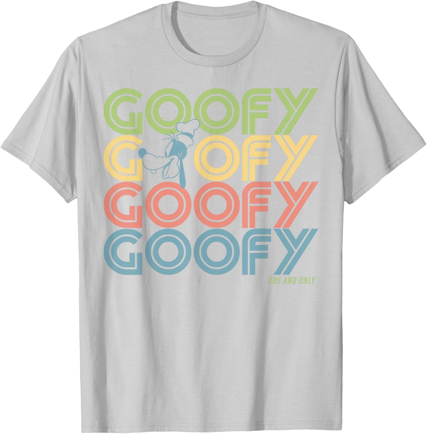 Disney Goofy Retro Name Stack T-Shirt - T-Shirt | Ash