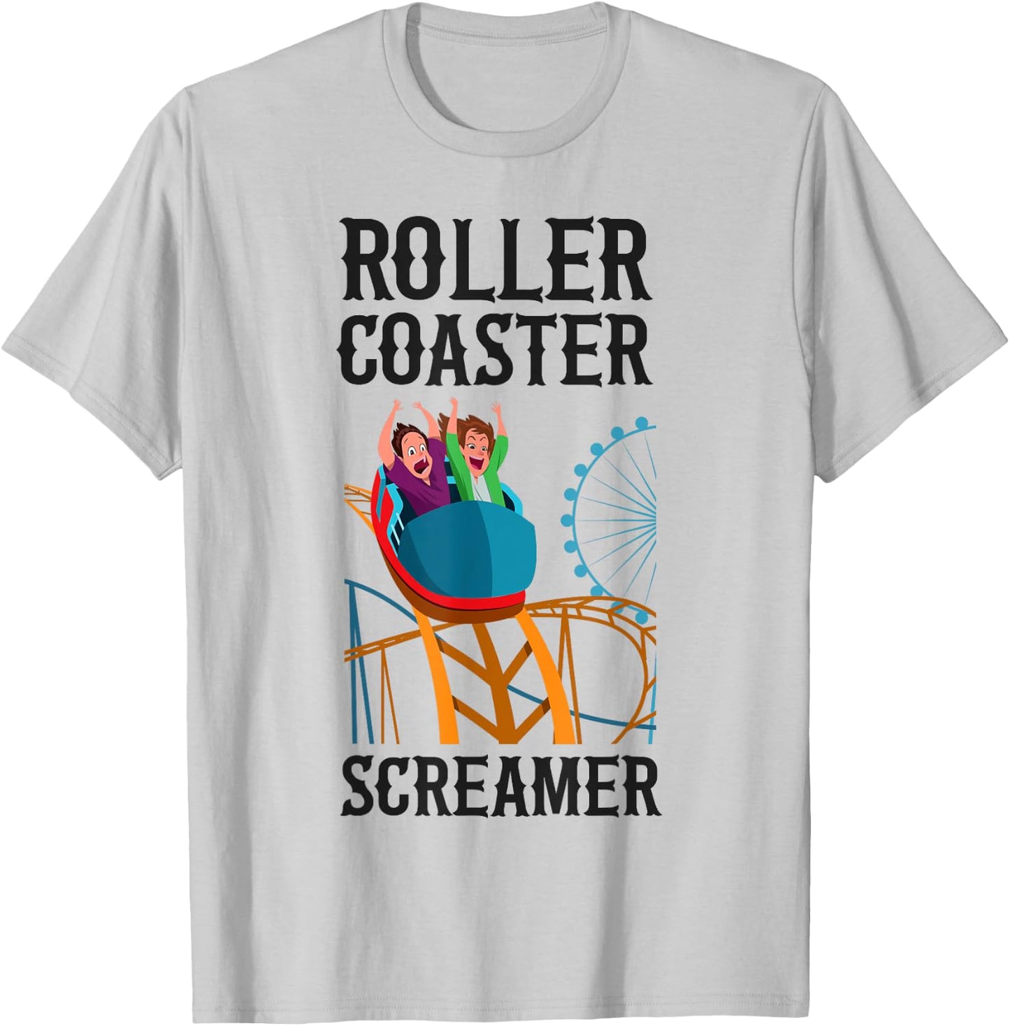 Roller Coaster Roller Coaster Screamer T-Shirt - T-Shirt | Ash
