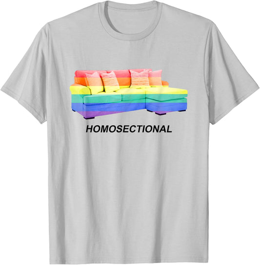 Homosectional LGBT Gay Pride Rainbow Flag Funny Saying Quote T-Shirt - T-Shirt | Ash