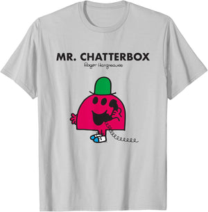 Mr. Men Mr. Chatterbox T-Shirt - T-Shirt | Ash