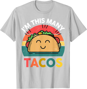 Cute Taco Shirt I'm This Many Tacos Twosday Birthday Party T-Shirt - T-Shirt | Ash