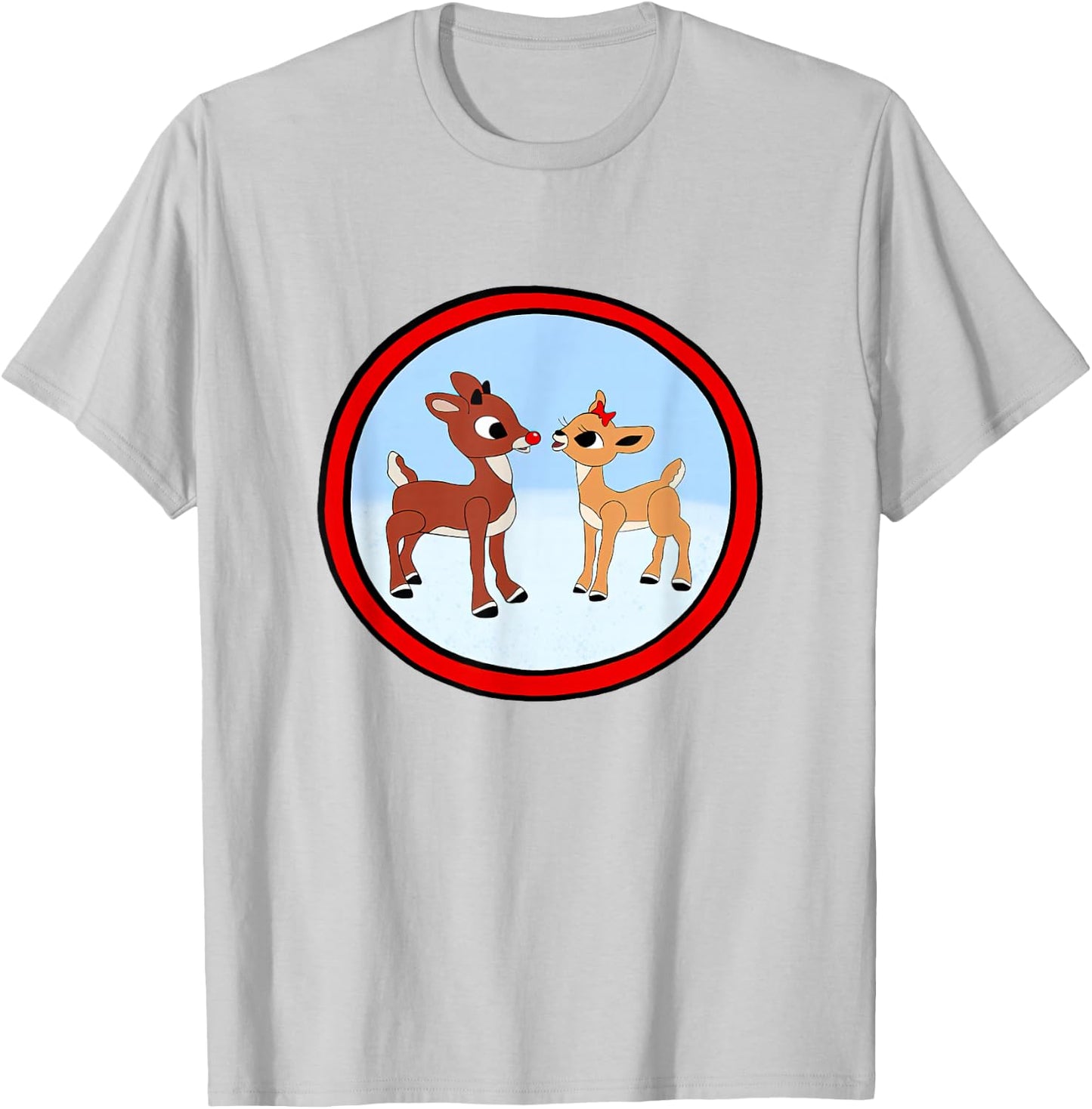 Rudolph and Clarice Christmas Kids Girls Reindeer T-Shirt - T-Shirt | Ash
