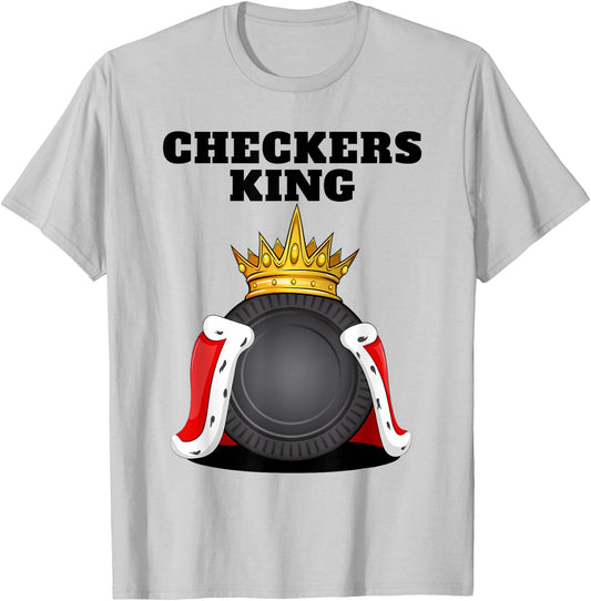 Checkers King Tabletop Board Game Crown Board Gamer T-Shirt - T-Shirt | Ash