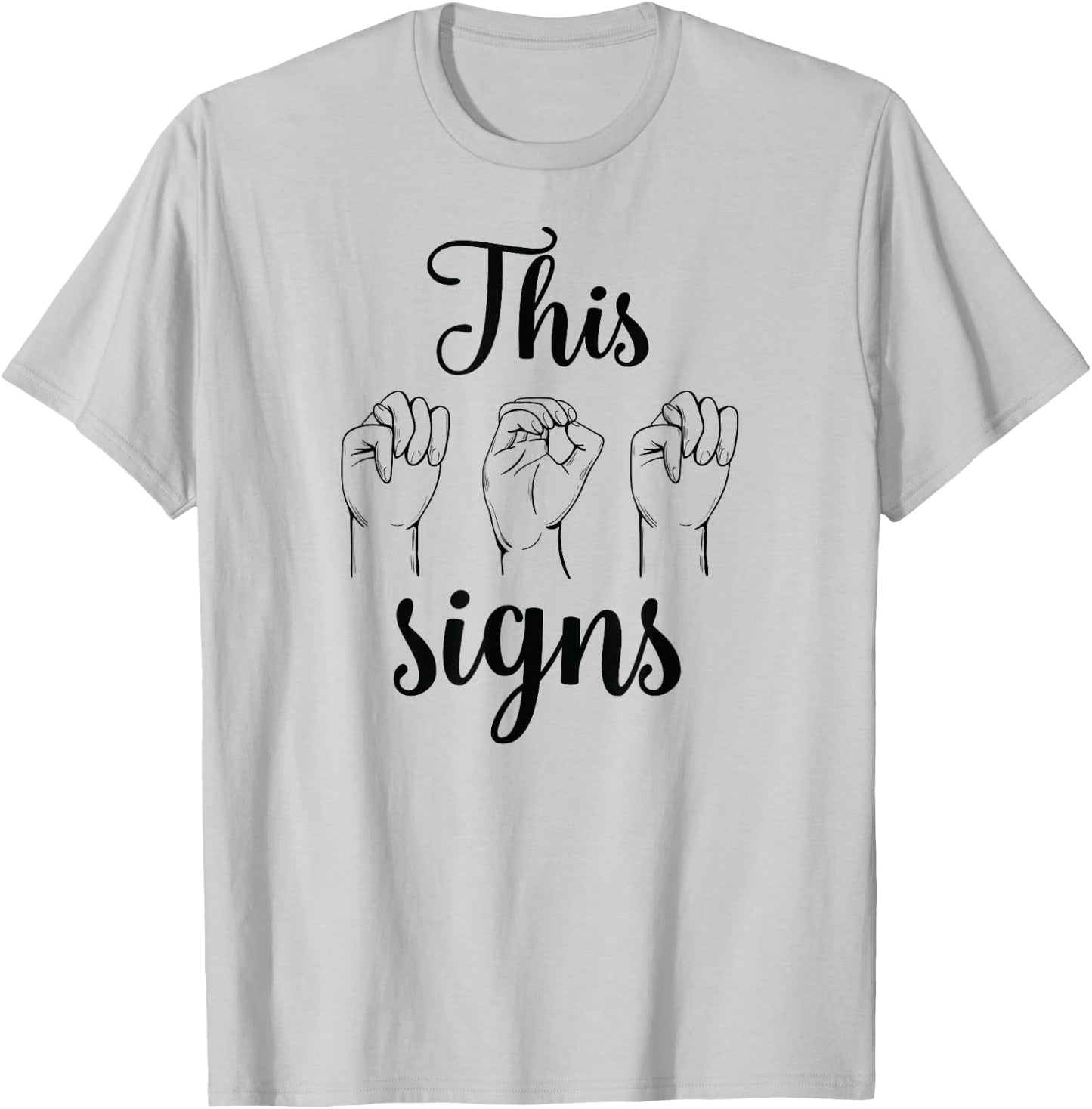 This Mom Signs Deaf Pride ASL T Shirt Women Mothers Day Gift T-Shirt - T-Shirt | Ash