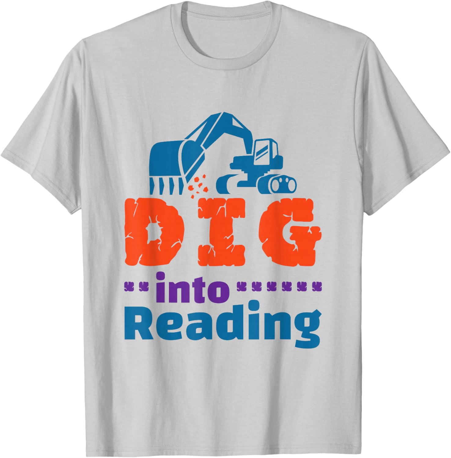Dig Into Reading Teacher Librarian Themed Cool Reader Book T-Shirt - T-Shirt | Ash