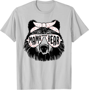 Mama Bear Face Sunglasses Mother Mom Mommy Mother's Day Small T-Shirt - T-Shirt | Ash