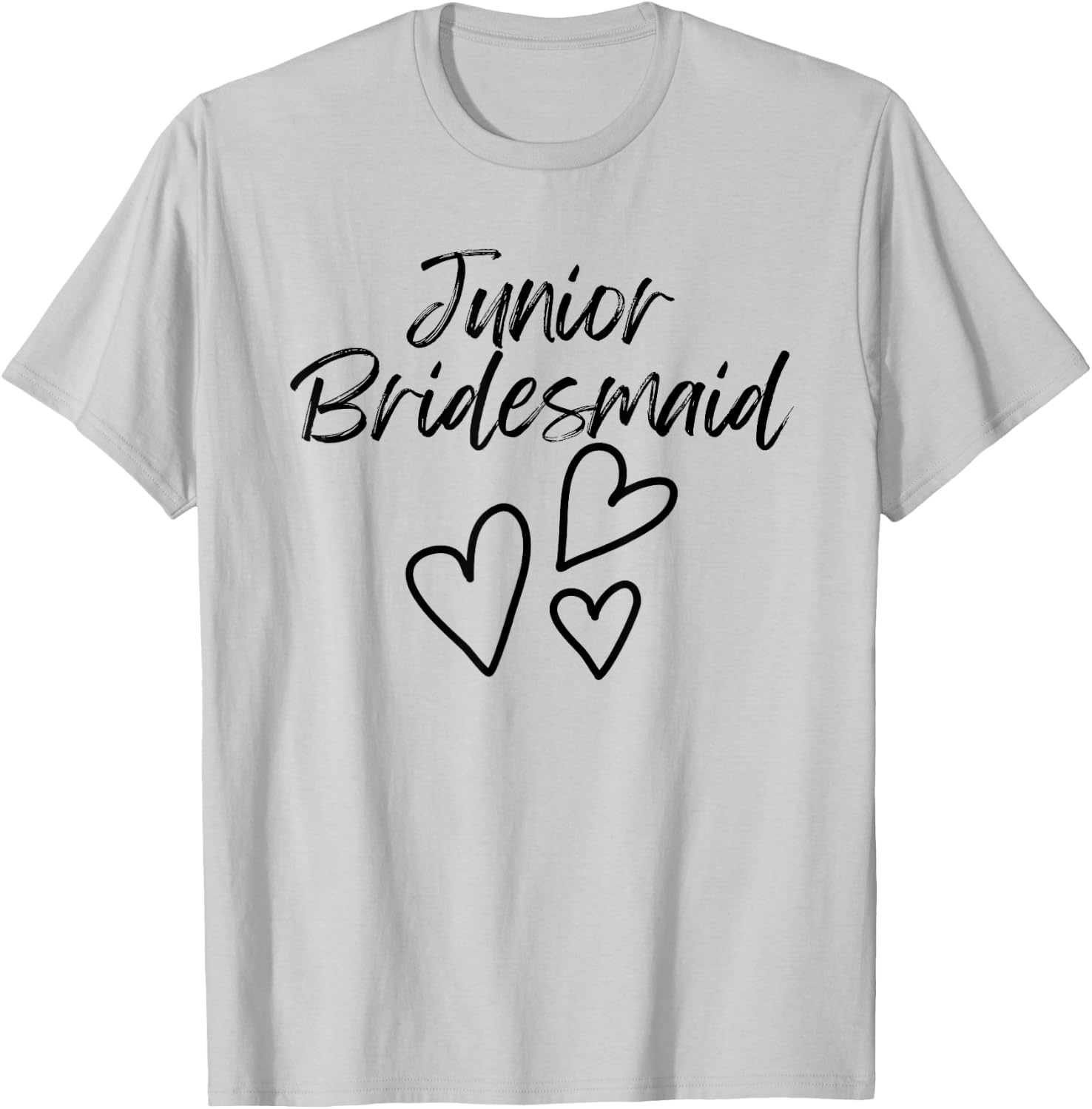Cute Junior Bridesmaid Hearts Wedding Ceremony Rehearsal T-Shirt - T-Shirt | Ash