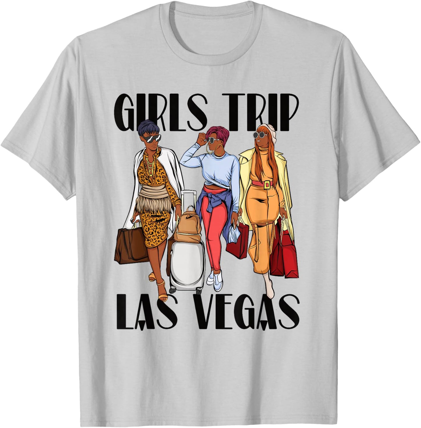 Girls Trip Las Vegas Vacation Weekend Black Women T-Shirt - T-Shirt | Ash