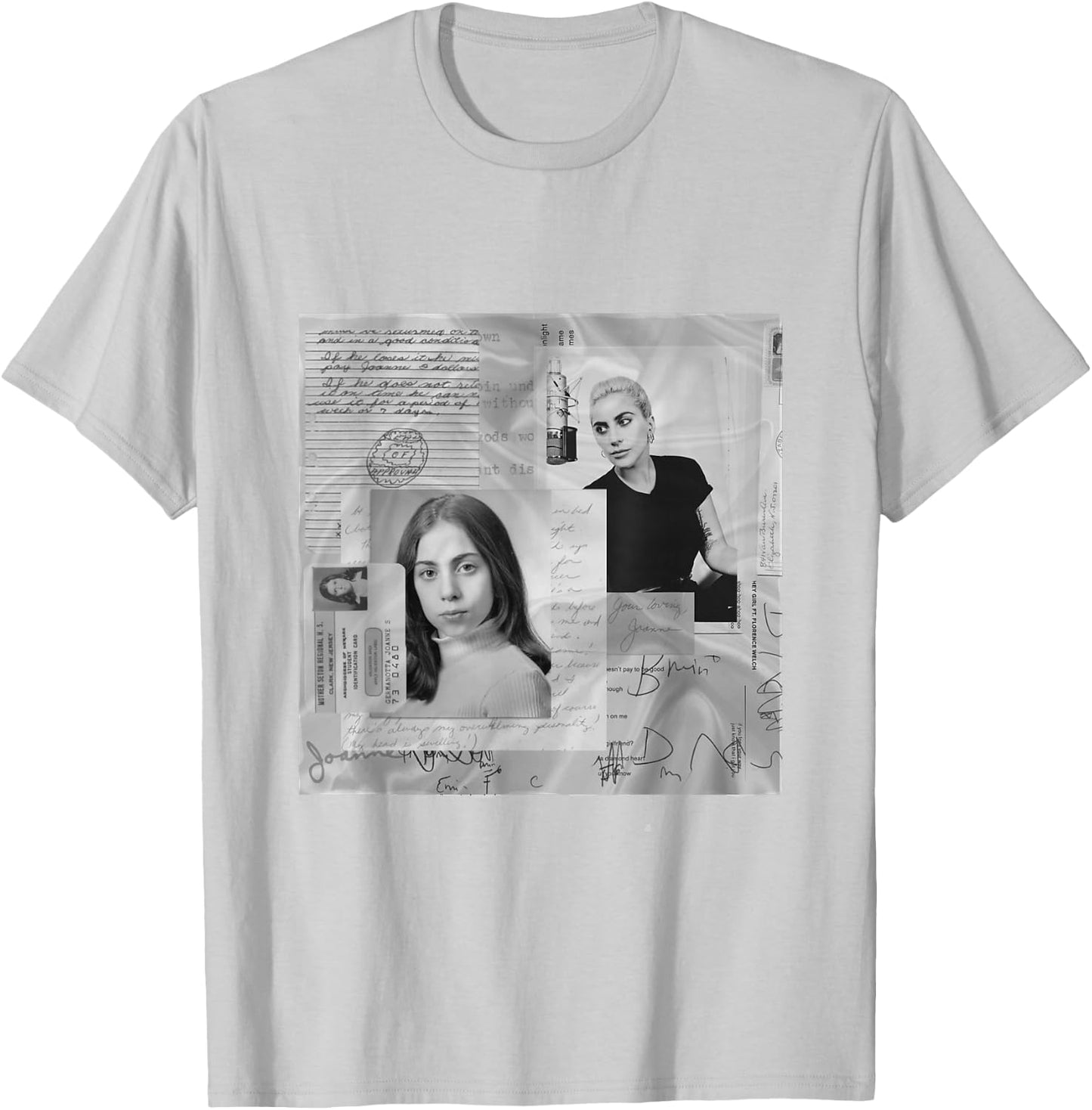 Lady Gaga Official Joanne White Photo T-Shirt - T-Shirt | Ash