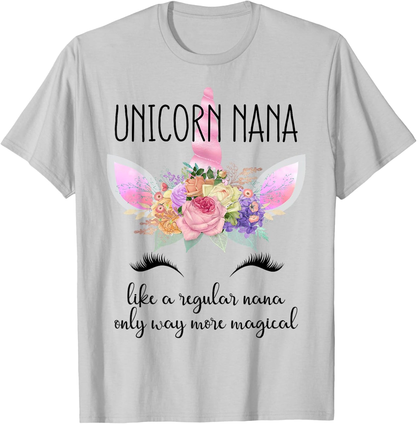 Unicorn Grandma of the Birthday Girl Unicorn Nana T-Shirt - T-Shirt | Ash