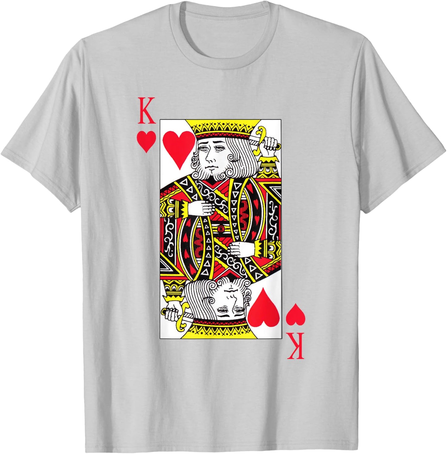 King of hearts Costume Blackjack Cards Poker 21 K T-Shirt - T-Shirt | Ash