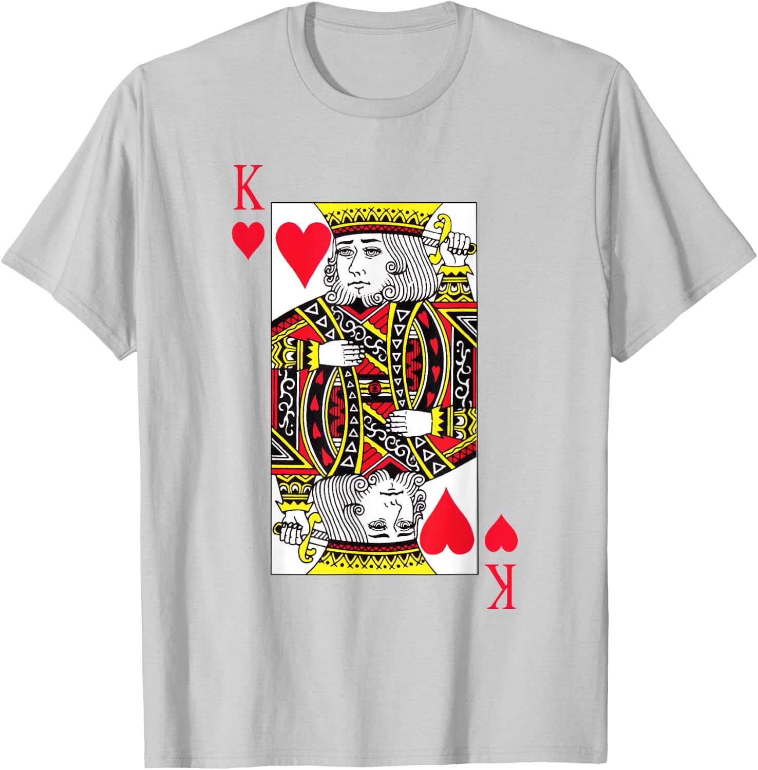 King of hearts Costume Blackjack Cards Poker 21 K T-Shirt - T-Shirt | Ash