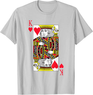 King of hearts Costume Blackjack Cards Poker 21 K T-Shirt - T-Shirt | Ash