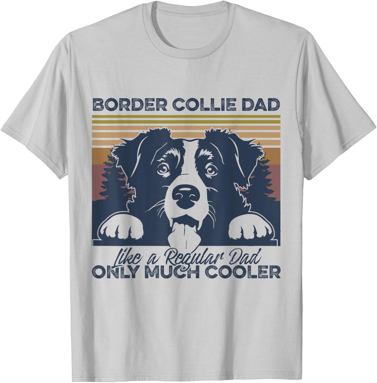Border Collie dad Owner Fathers Day Christmas T-Shirt - T-Shirt | Ash