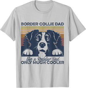 Border Collie dad Owner Fathers Day Christmas T-Shirt - T-Shirt | Ash