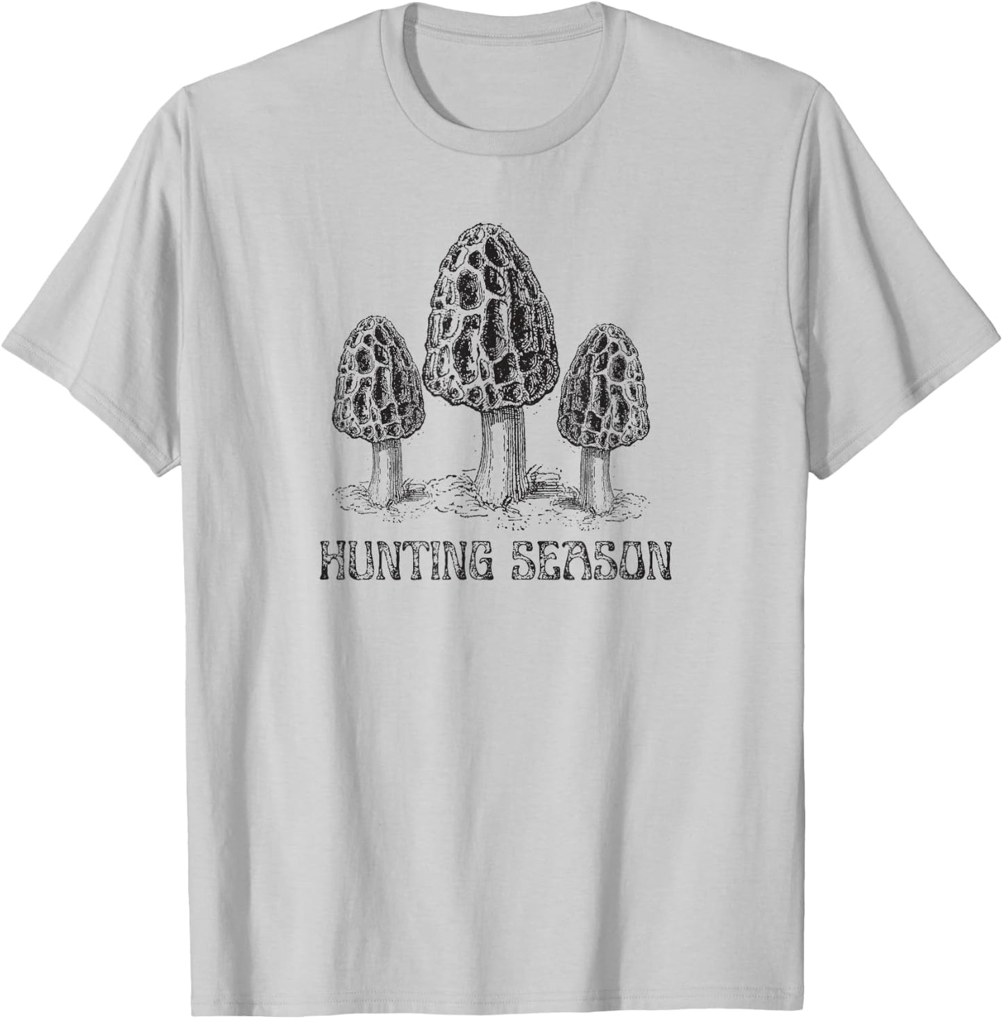 Vintage Retro Morel Mushroom Hunting Morchella Collecting T-Shirt - T-Shirt | Ash