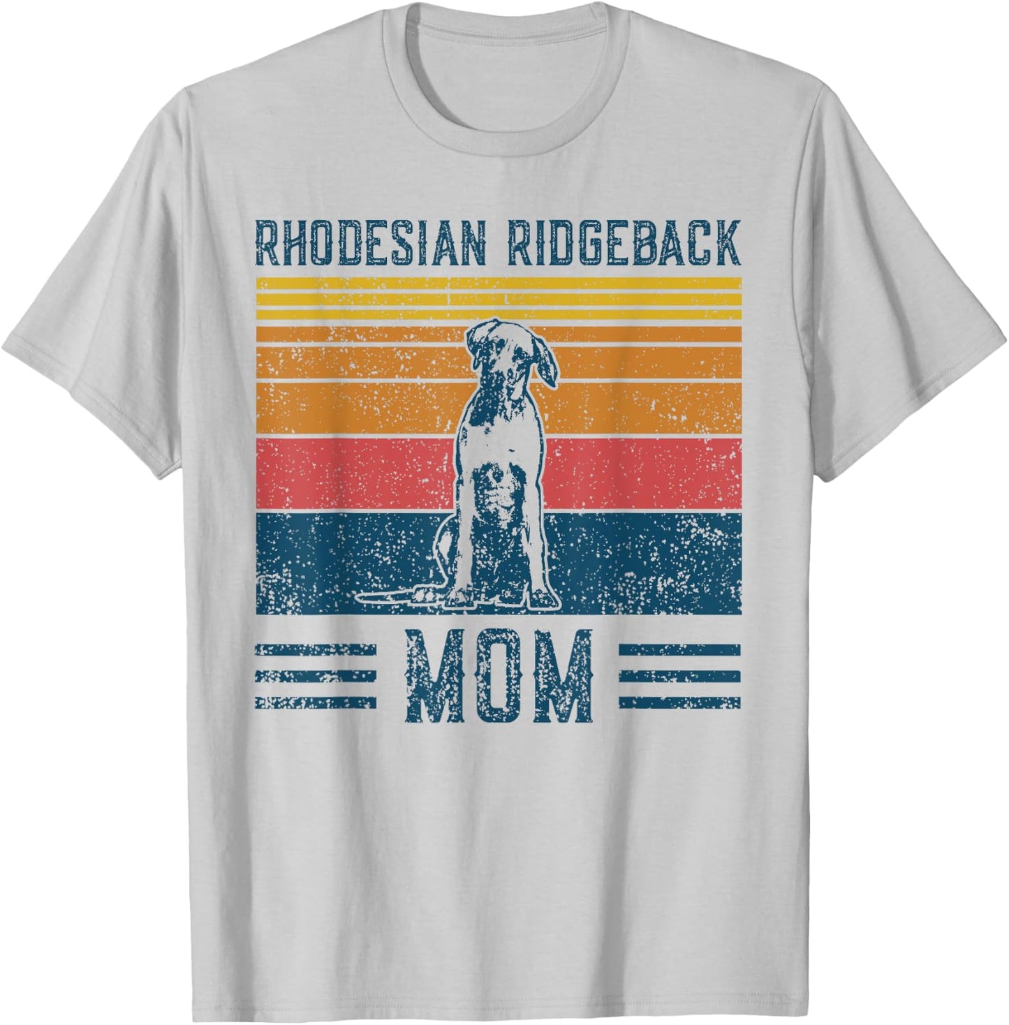 Dog Ridgeback Mom - Vintage Rhodesian Ridgeback Mom T-Shirt - T-Shirt | Ash