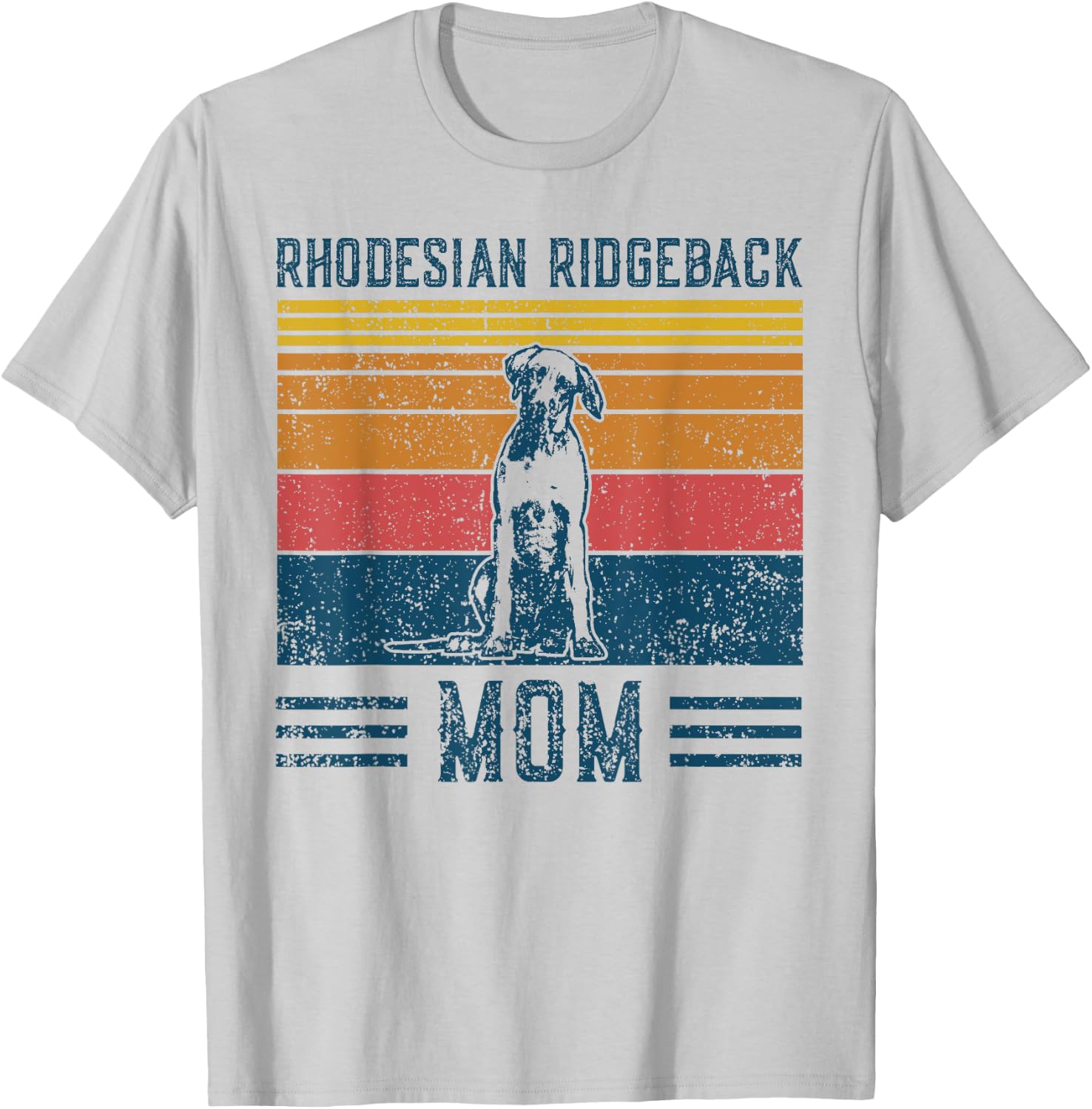 Dog Ridgeback Mom - Vintage Rhodesian Ridgeback Mom T-Shirt - T-Shirt | Ash