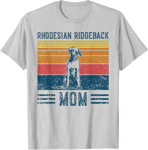 Dog Ridgeback Mom - Vintage Rhodesian Ridgeback Mom T-Shirt - T-Shirt | Ash