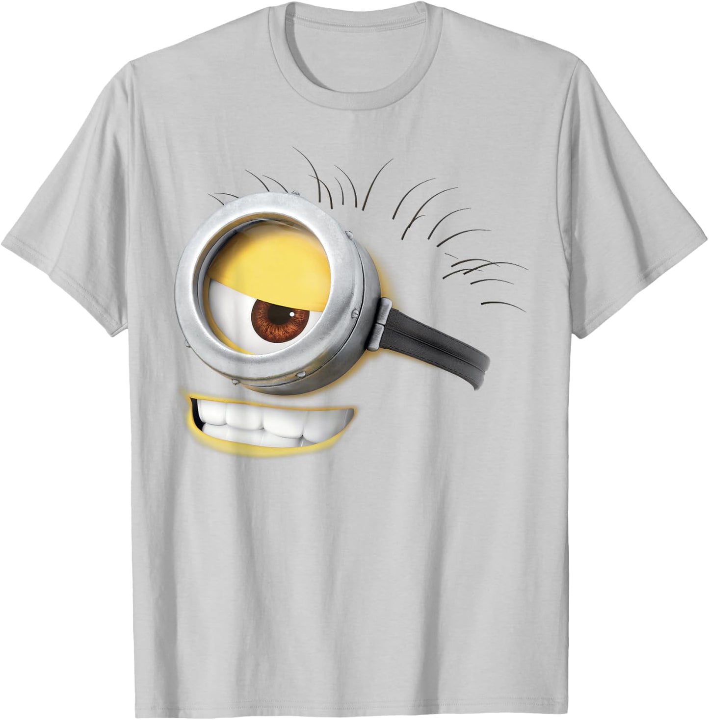 Despicable Me Minions Carl Smirk Face Graphic T-Shirt - T-Shirt | Ash