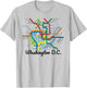 Metro Map of Washington DC Art Gift City Rail Transit Subway T-Shirt - T-Shirt | Ash